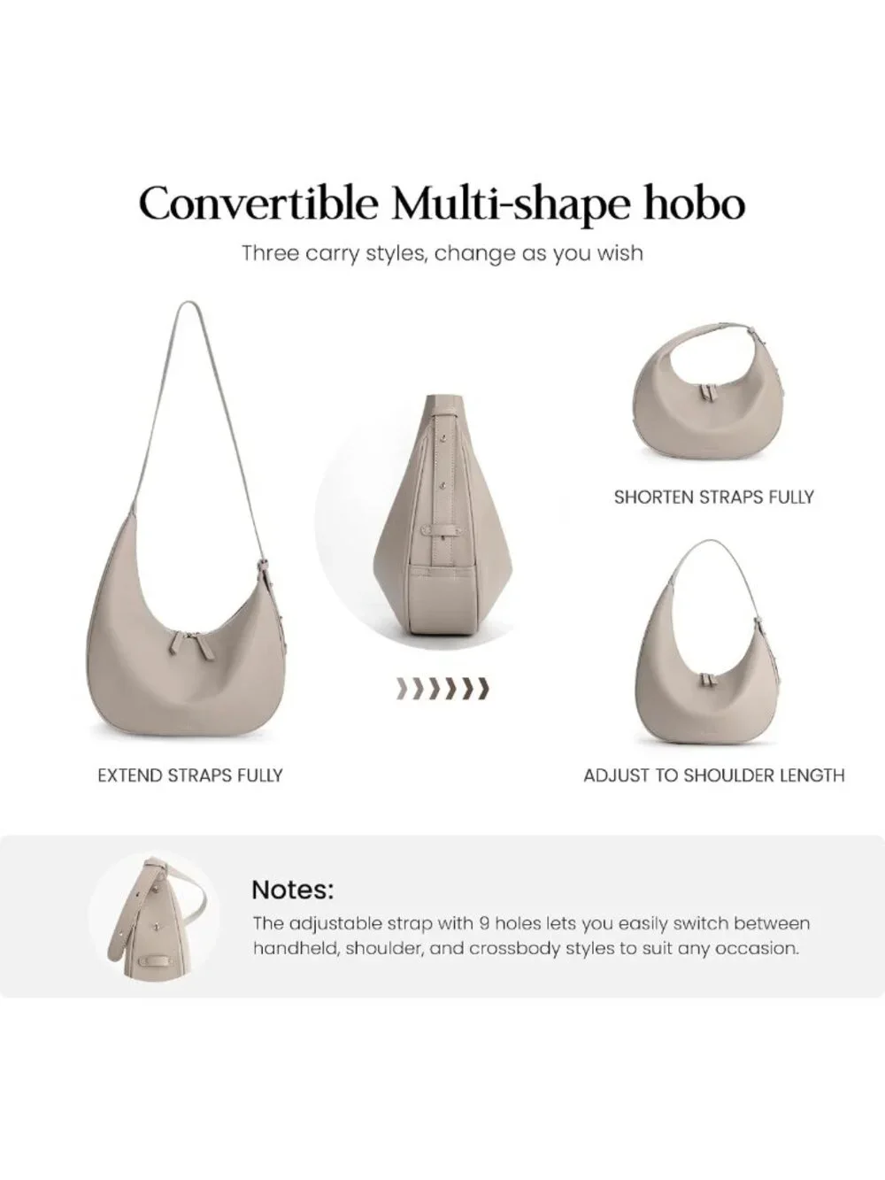 Genuine Leather Slouchy Hobo Bag | Stylish Crescent Crossbody Purse for Women